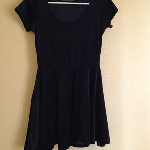 Dark blue velvet dress